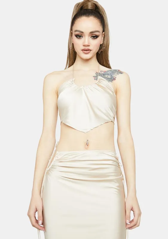 Try Your Best Satin Skirt Set sold by Dolls Kill