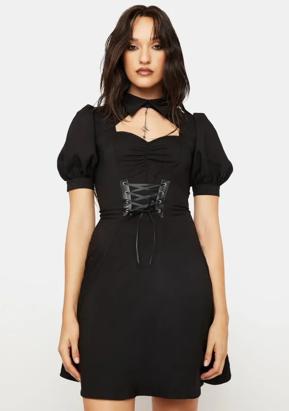 Rebel Girl Lace Up Mini Dress sold by Dolls Kill