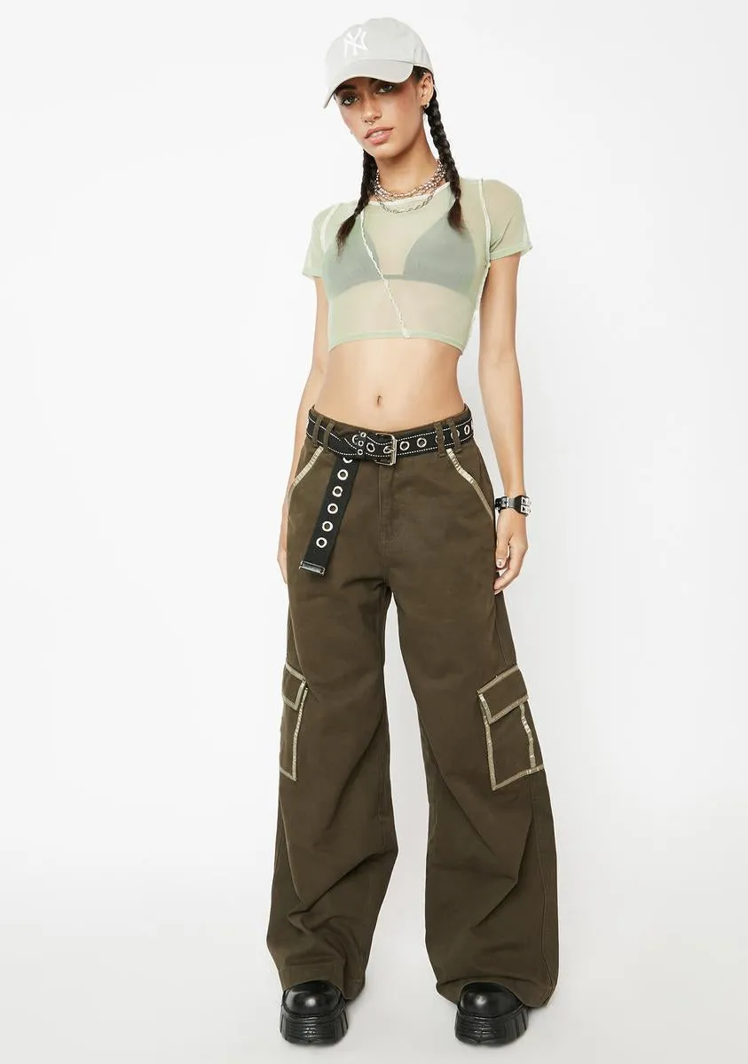 Sage Behind The Scenes Crop Top sold by Dolls Kill product image thumbnail 3
