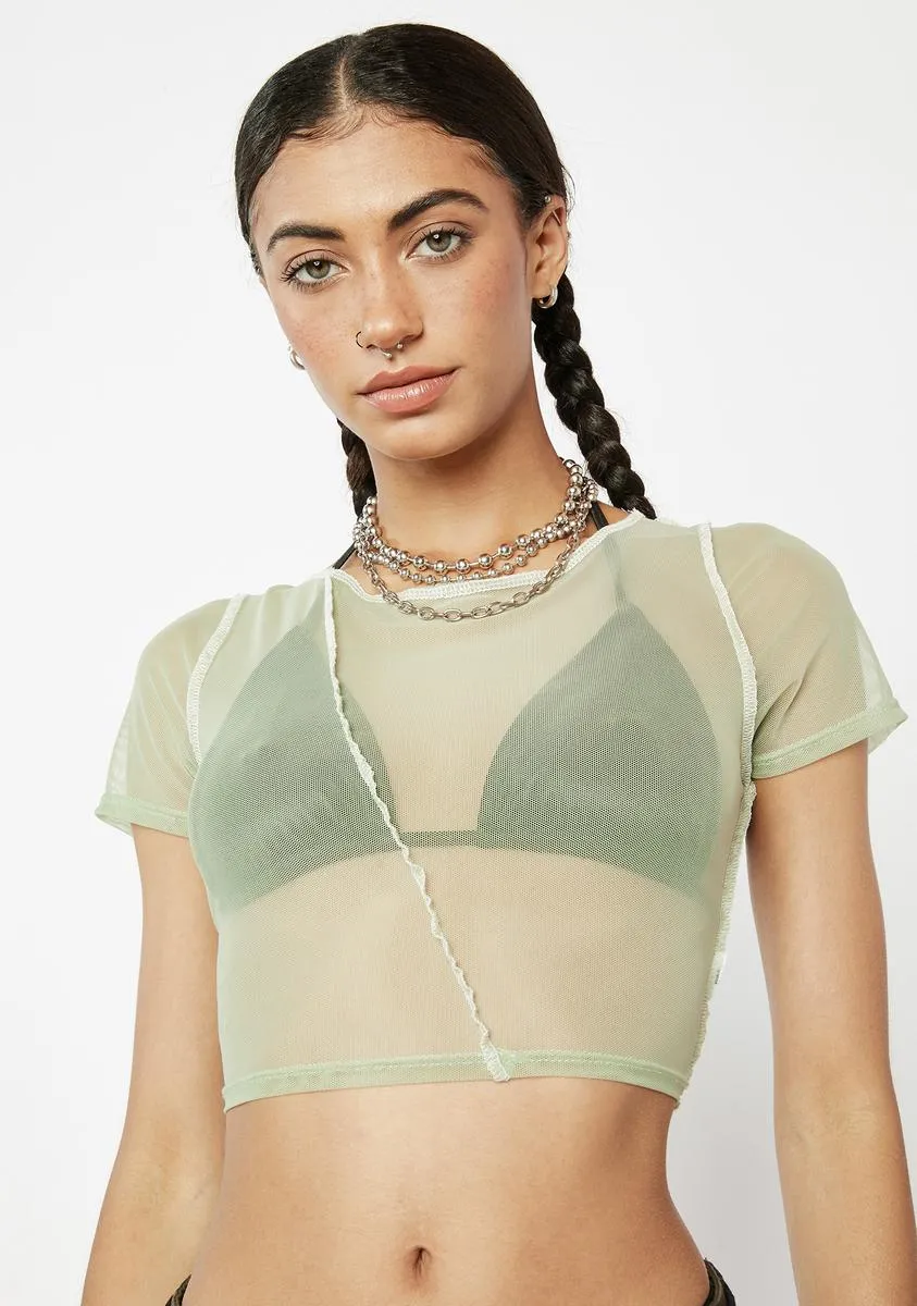 Sage Behind The Scenes Crop Top sold by Dolls Kill