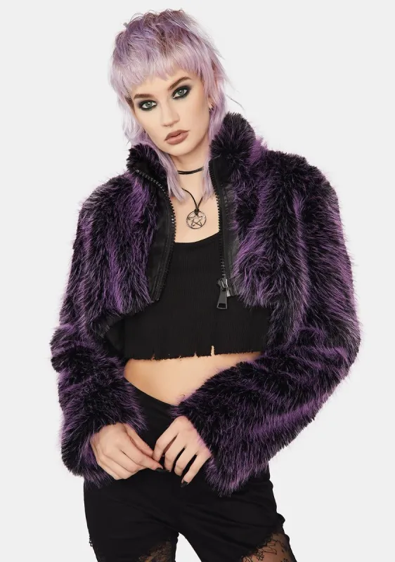 Purple Punk Daily Faux Wool Coat sold by Dolls Kill