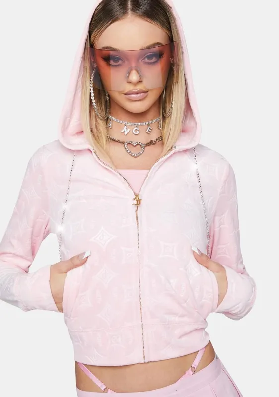 Embossed Velour Hoodie made by Dolls Kill