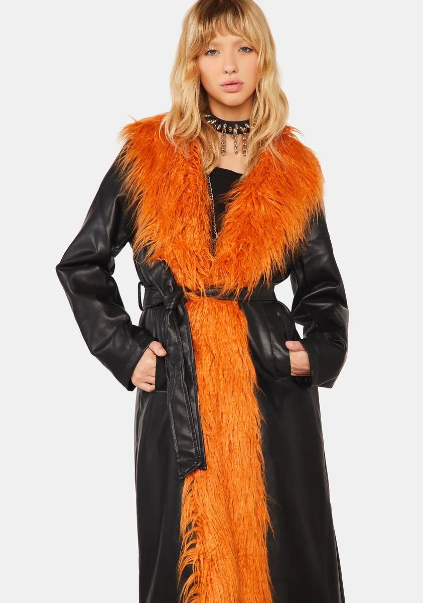 Yaz Faux Leather Trench Coat sold by Dolls Kill product image thumbnail 2