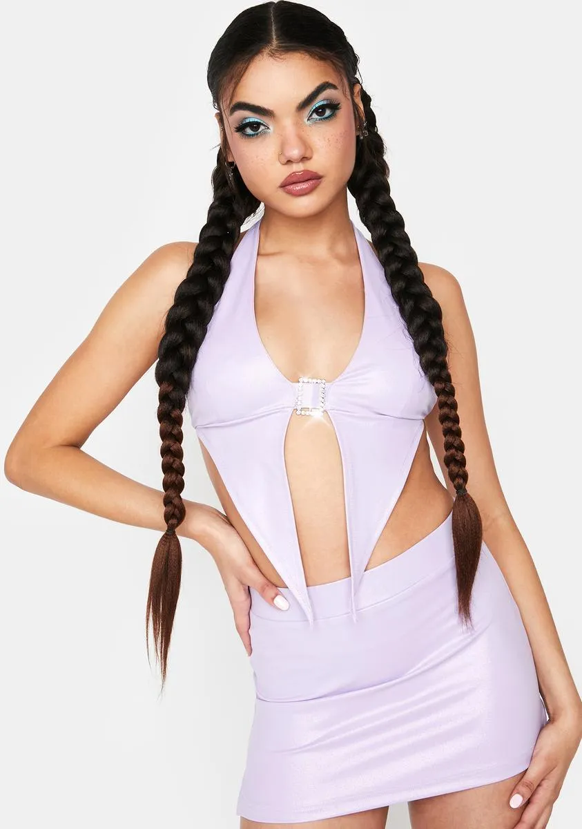 Lilac Doing The Most Skirt Set sold by Dolls Kill