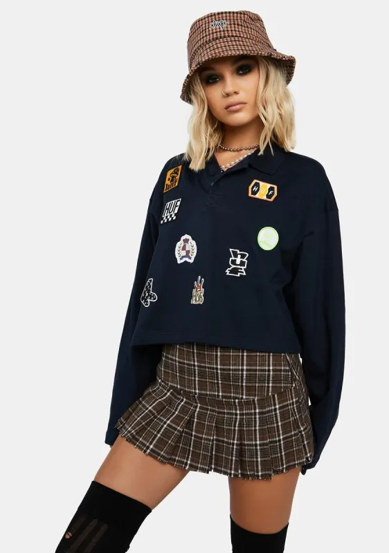 Patches Long Sleeve Crop Polo Shirt made by HUF
