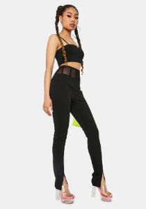 Late Ur Boo Tonight Mesh Panel Pants Set sold by Dolls Kill