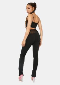 Late Ur Boo Tonight Mesh Panel Pants Set sold by Dolls Kill