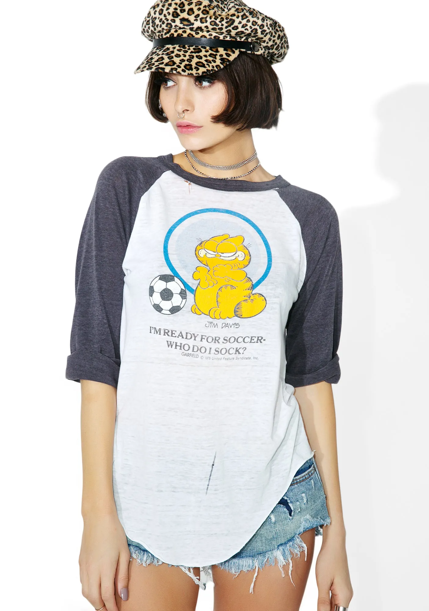 Vintage Garfield Raglan Tee sold by Dolls Kill