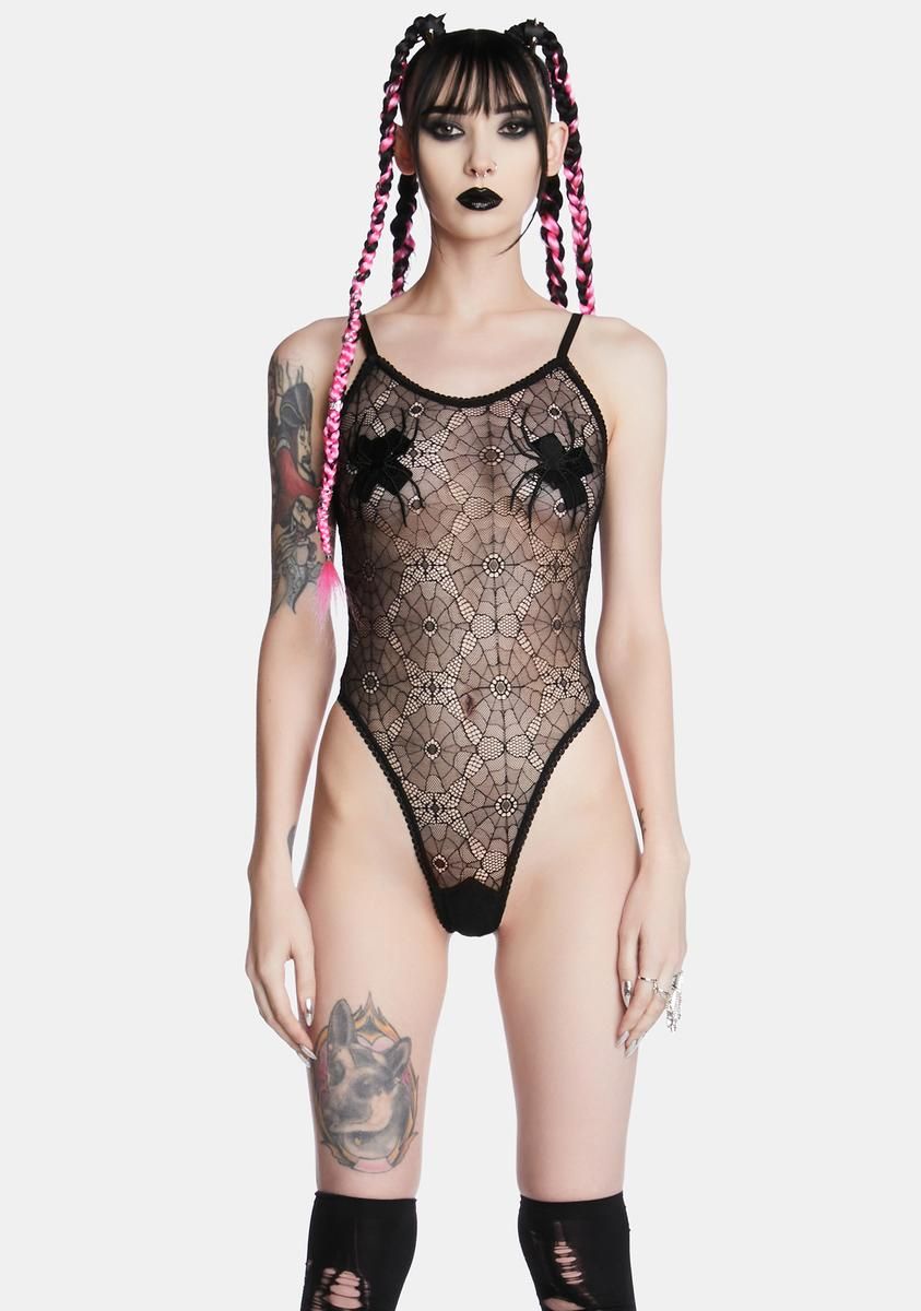 Pretty Poison Lace Bodysuit sold by Dolls Kill