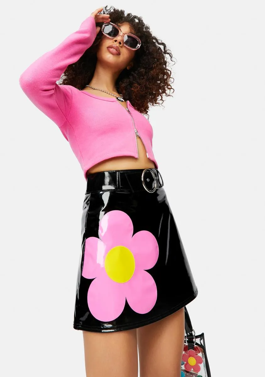 Diggin' Ur Stems Flower Applique Mini Skirt sold by Dolls Kill product image thumbnail 2