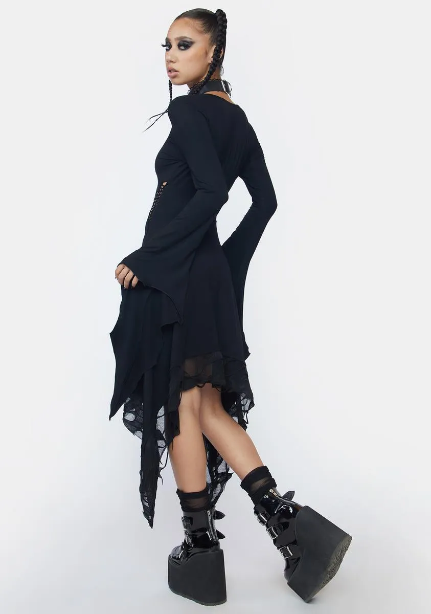 Long Sleeve High Low Midi Dress sold by Dolls Kill product image thumbnail 4