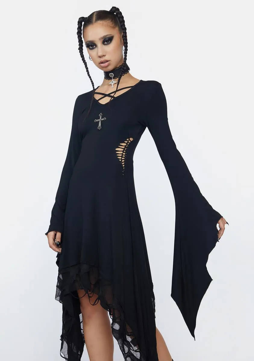 Long Sleeve High Low Midi Dress sold by Dolls Kill product image thumbnail 2