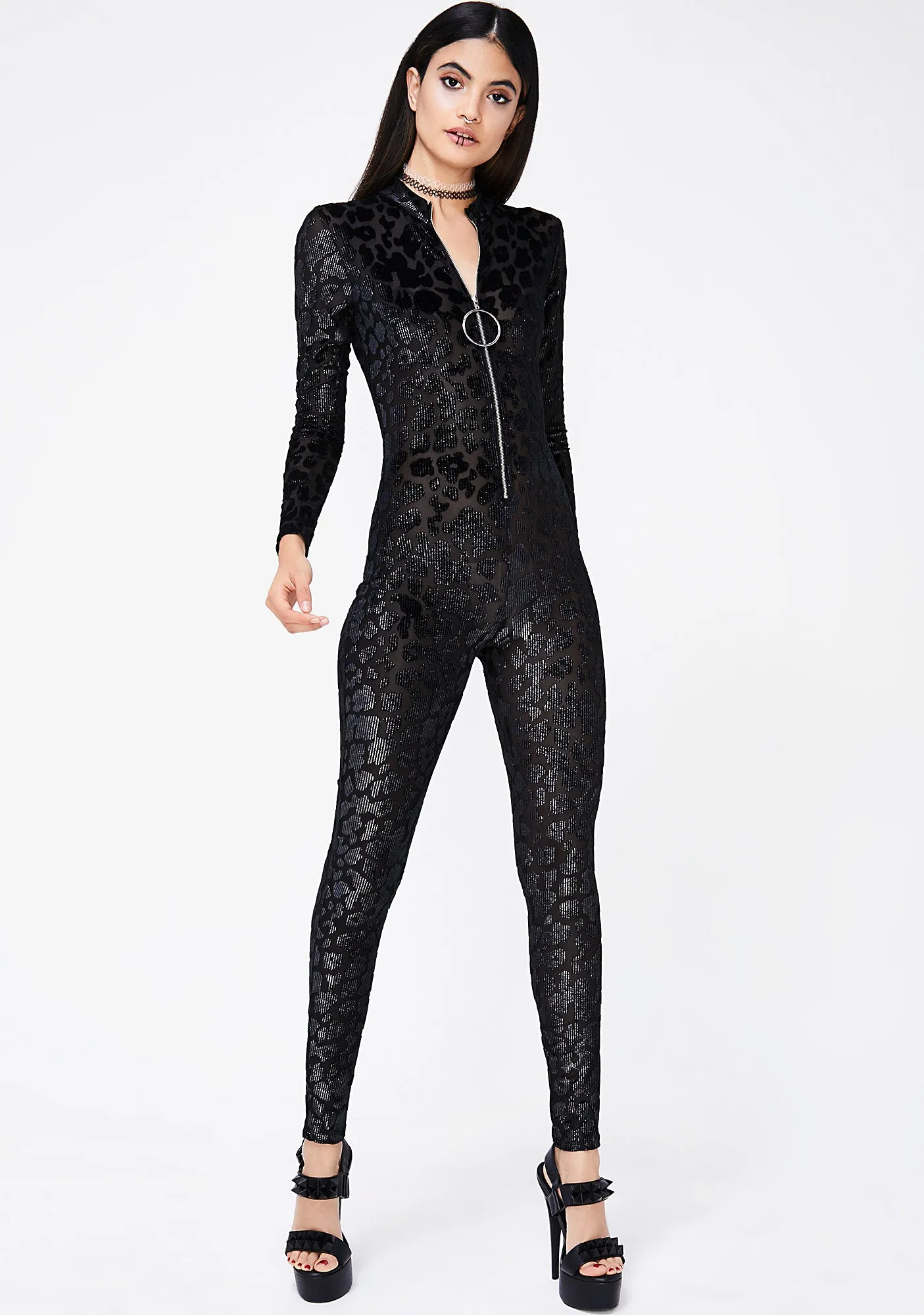 Wild Spotz Burnout Catsuit sold by Dolls Kill product image thumbnail 2