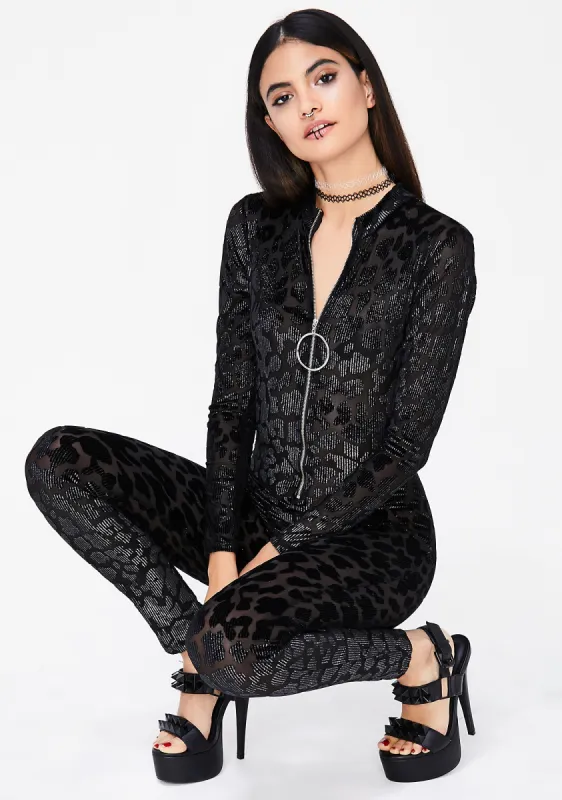 Wild Spotz Burnout Catsuit sold by Dolls Kill
