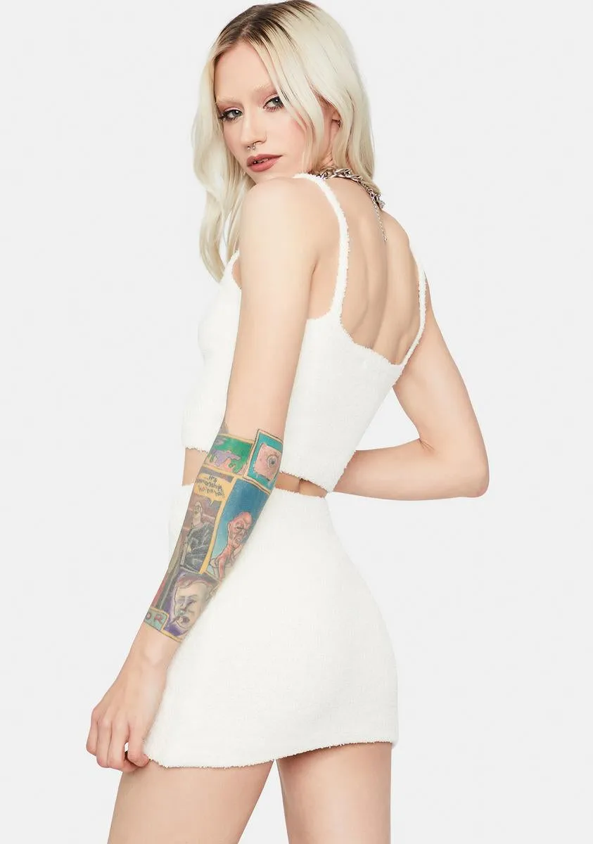 Bliss My Poker Face Fuzzy Crop Tank And Skirt Set sold by Dolls Kill product image thumbnail 4