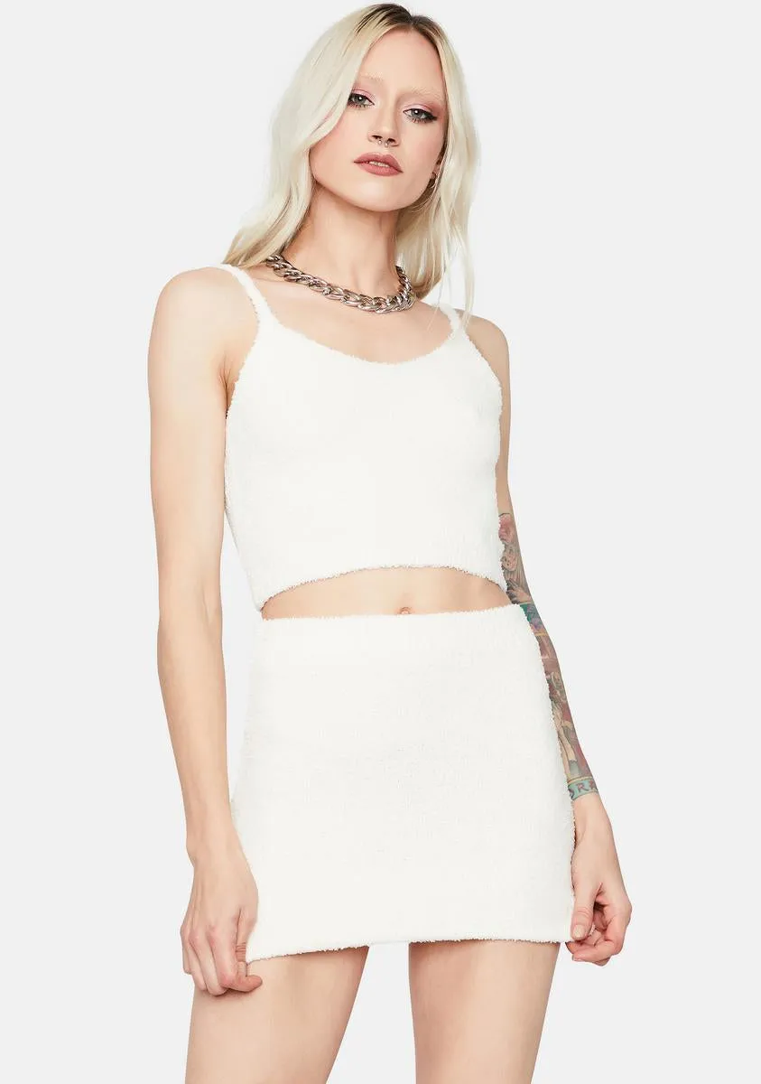 Bliss My Poker Face Fuzzy Crop Tank And Skirt Set sold by Dolls Kill