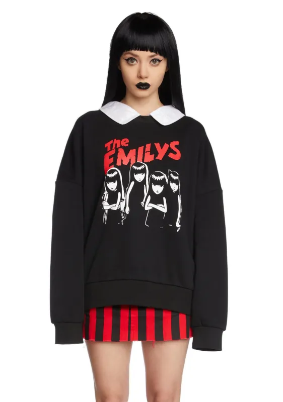 Goth Girl Gang Collared Sweatshirt sold by Dolls Kill