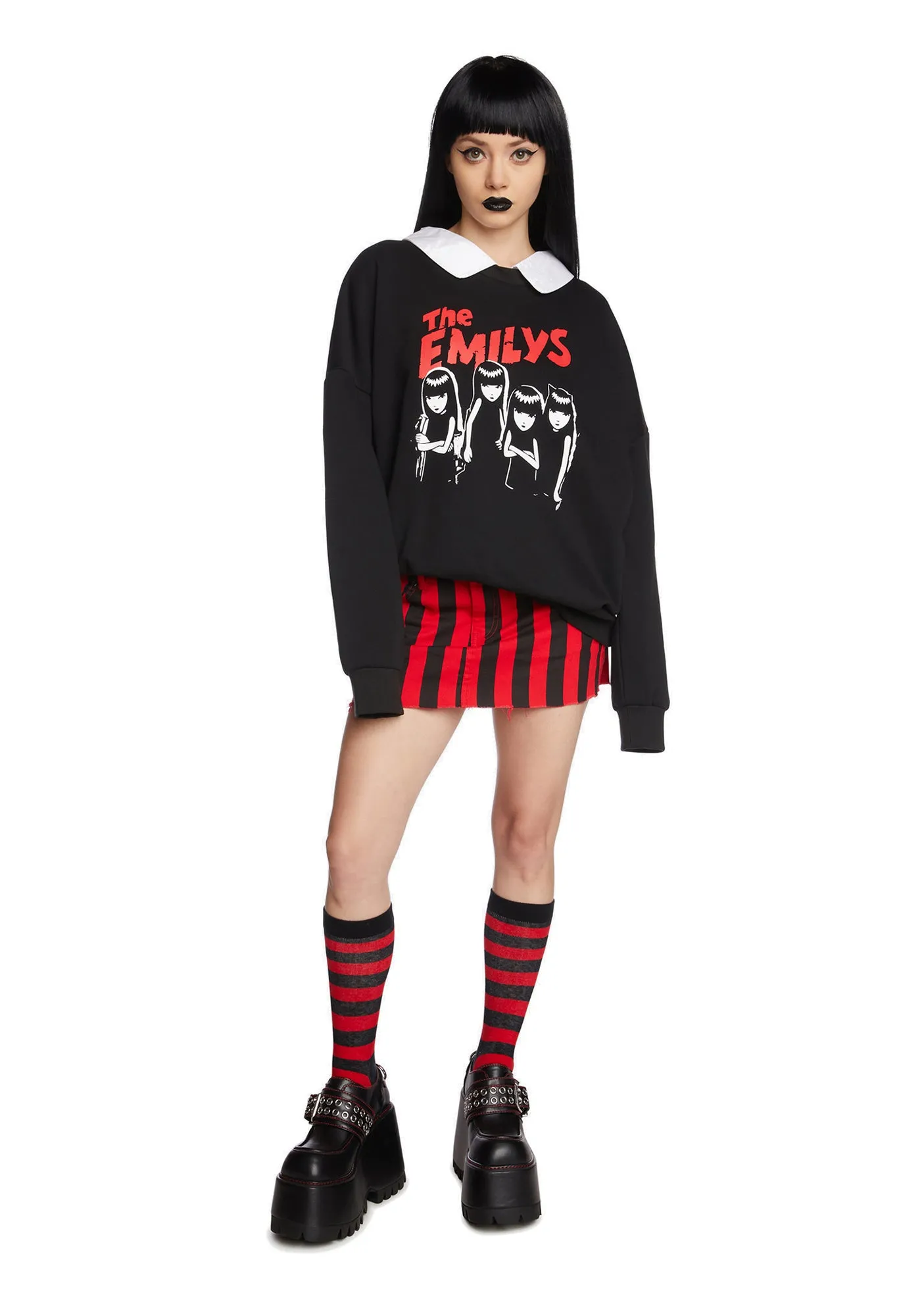 Goth Girl Gang Collared Sweatshirt sold by Dolls Kill product image thumbnail 2