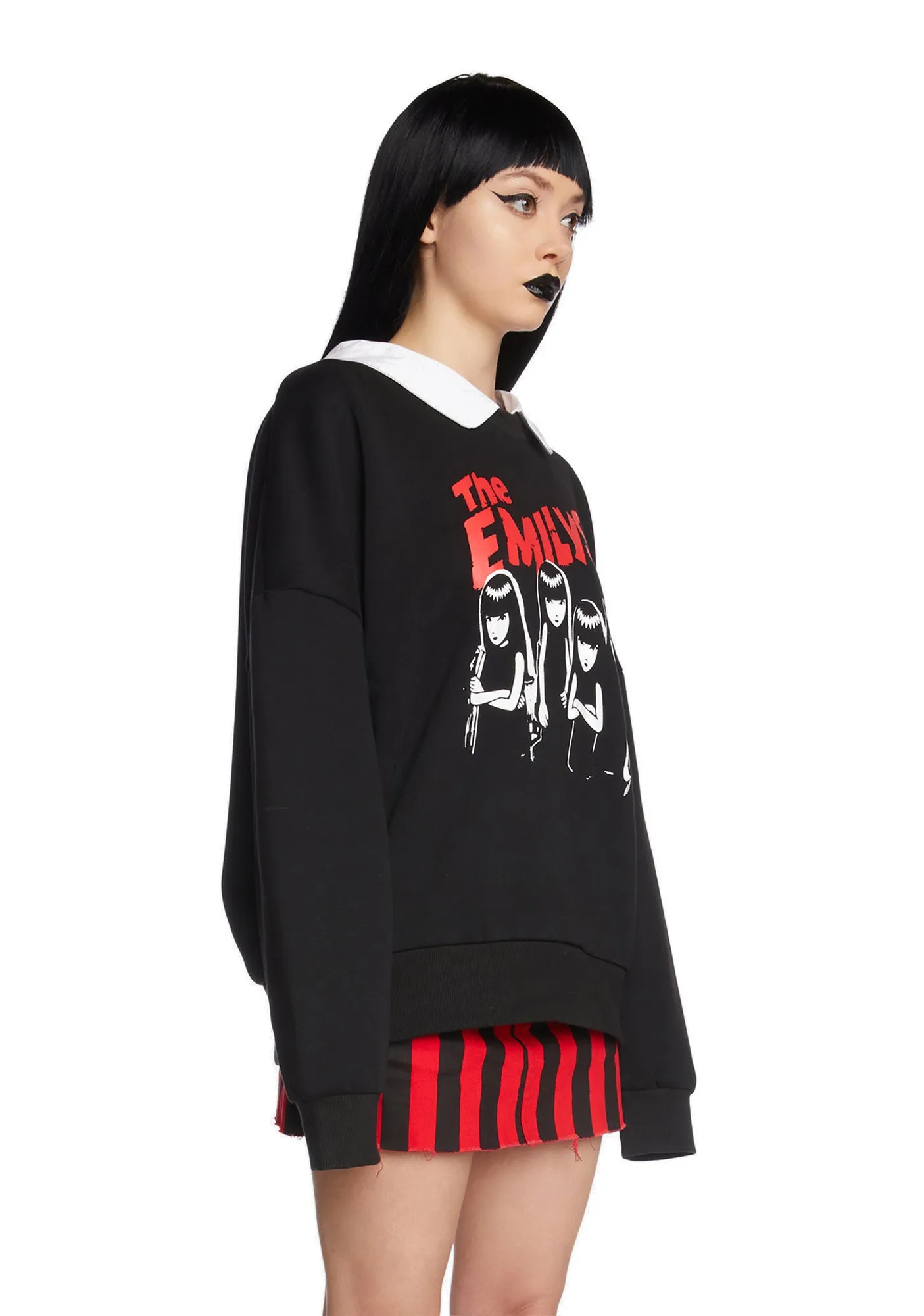 Goth Girl Gang Collared Sweatshirt sold by Dolls Kill product image thumbnail 3