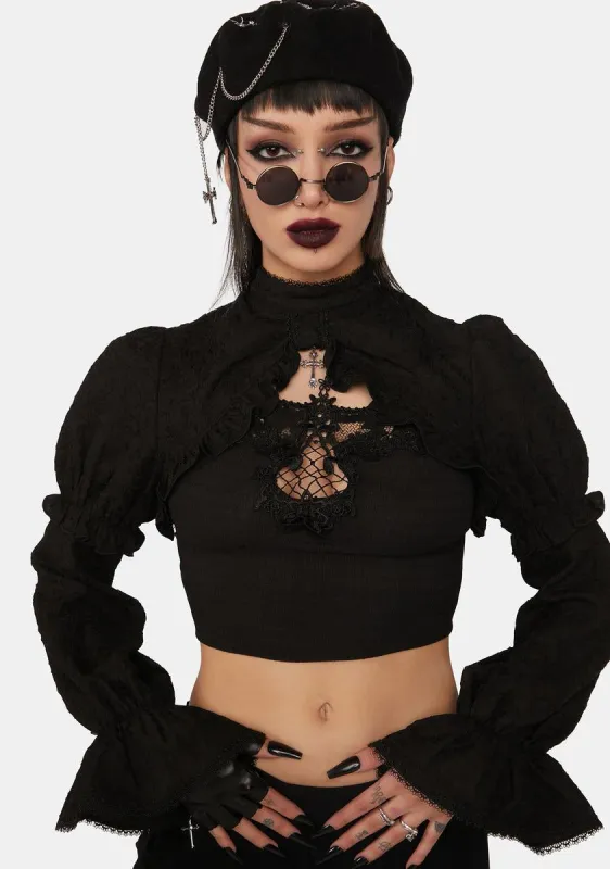 Gothic Bishop Ruffled Shrug sold by Dolls Kill