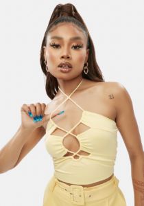 Mellow In A Trance Cutout Crop Top sold by Dolls Kill