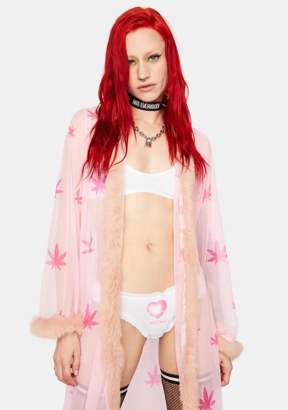 Pink 420 Sheer Robe sold by Dolls Kill