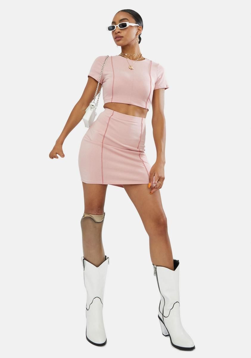 Blush Follow The Signs Top & Skirt Set sold by Dolls Kill product image thumbnail 3