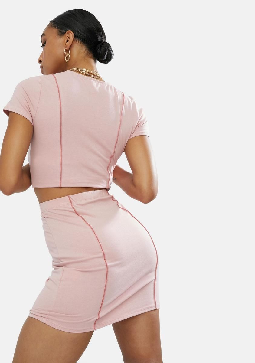 Blush Follow The Signs Top & Skirt Set sold by Dolls Kill product image thumbnail 4