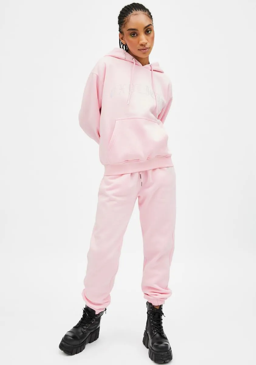 Pink Explicit Rhinestone Hoodie sold by Dolls Kill product image thumbnail 3