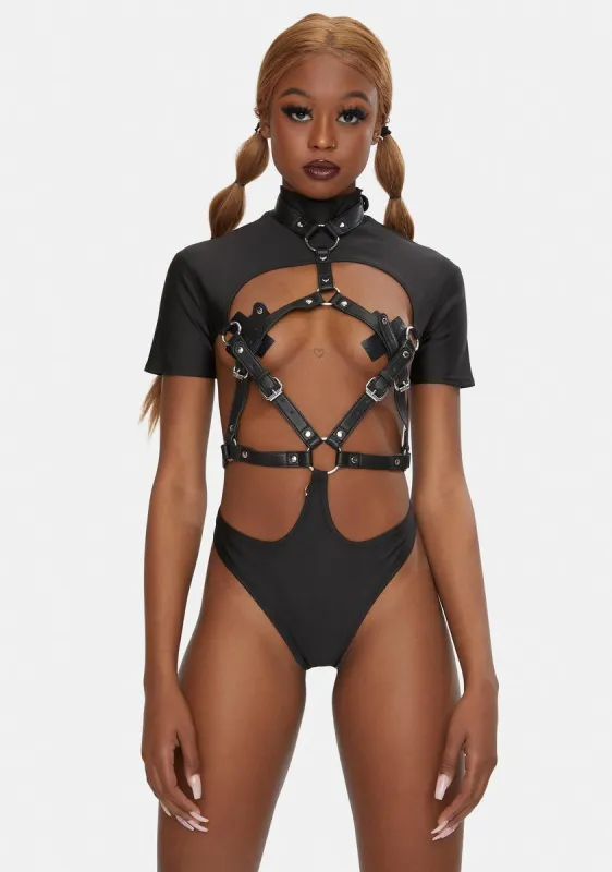 Fetish Belted Bodysuit sold by Dolls Kill