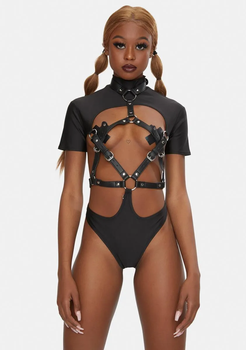 Fetish Belted Bodysuit sold by Dolls Kill