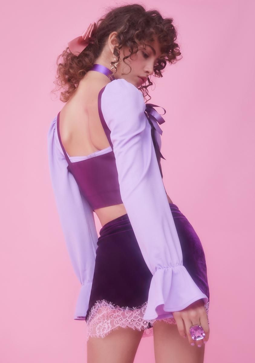 Lilac My Beloved Underbust Corset Top sold by Dolls Kill product image thumbnail 4