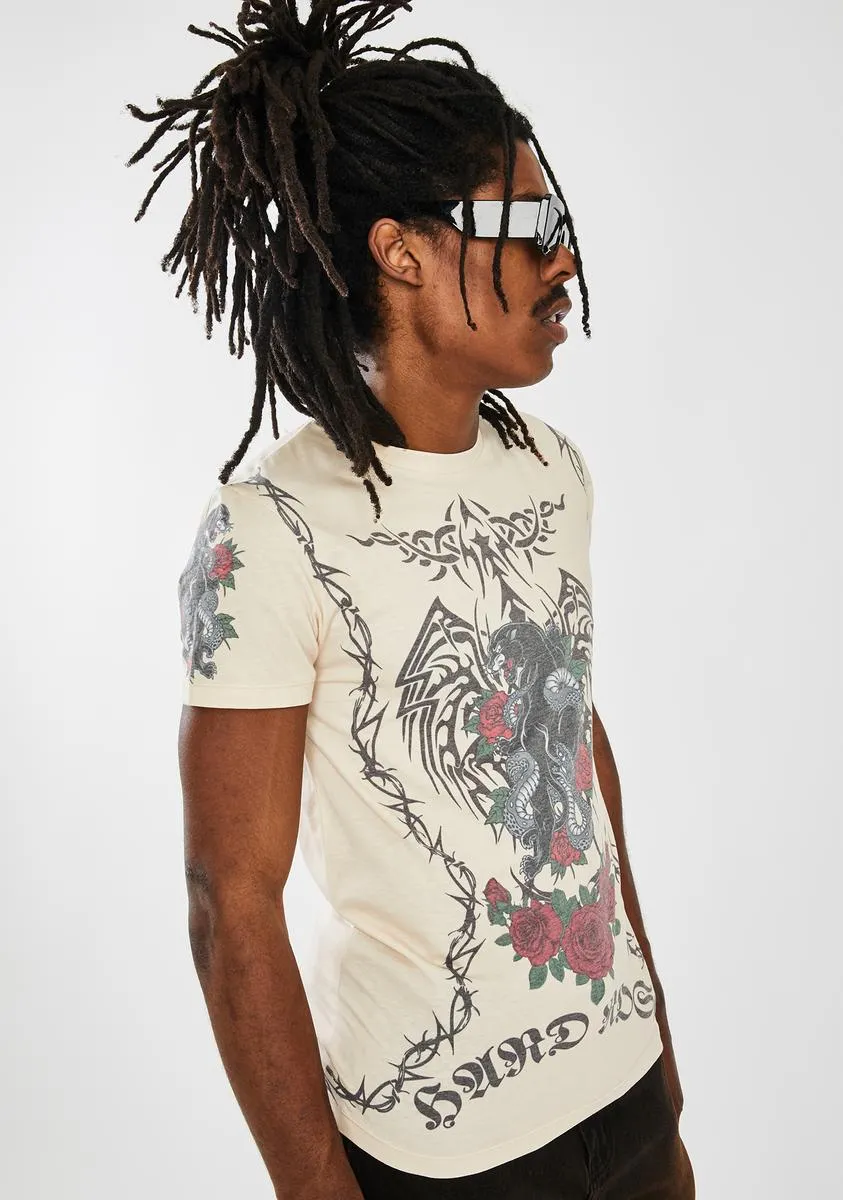 Beige Tattoo Graphic Tee sold by Dolls Kill product image thumbnail 2