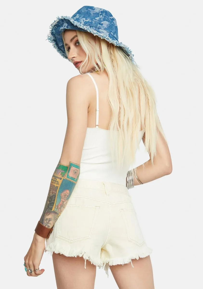 Loving Good Vibrations Denim Shorts sold by Dolls Kill product image thumbnail 4