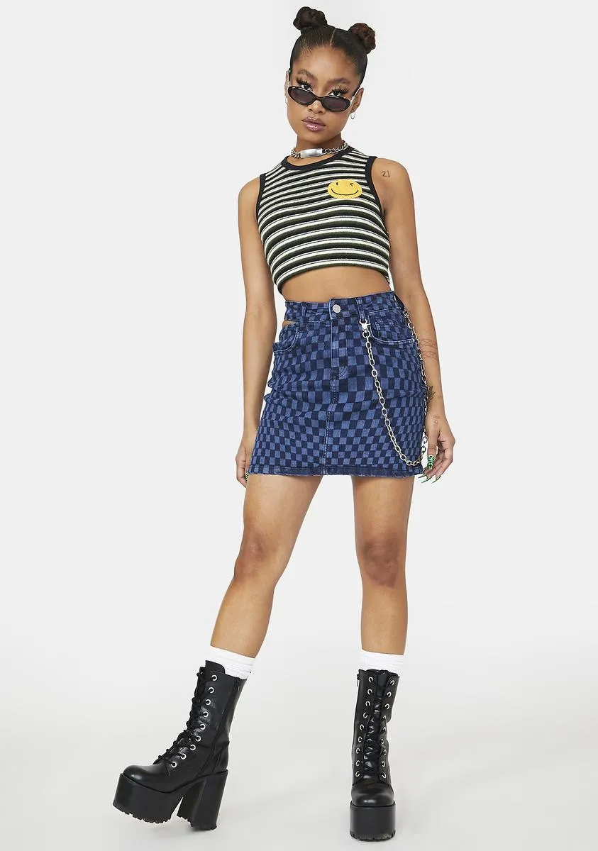Cut Out Denim Mini Skirt sold by Dolls Kill product image thumbnail 3