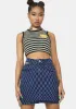 Cut Out Denim Mini Skirt sold by Dolls Kill