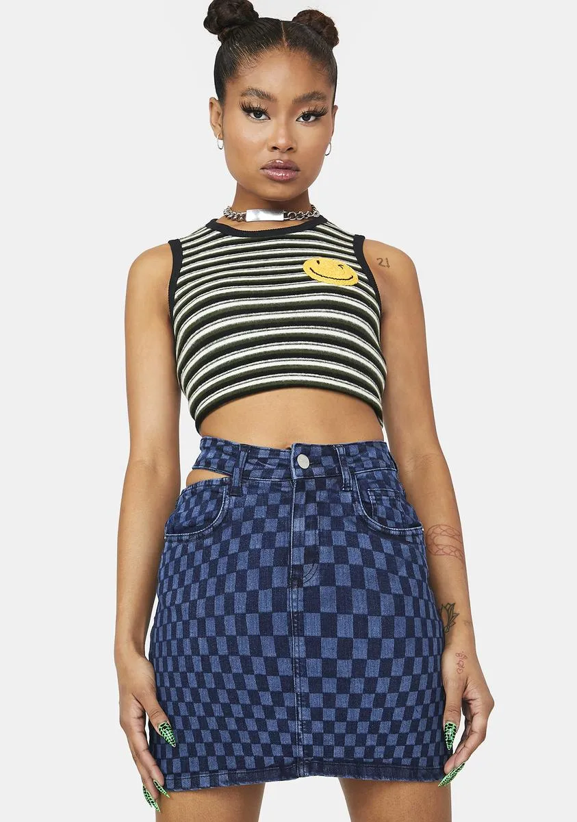 Cut Out Denim Mini Skirt sold by Dolls Kill product image thumbnail 2