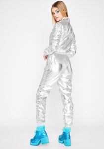 High Gravity Metallic Jumpsuit sold by Dolls Kill