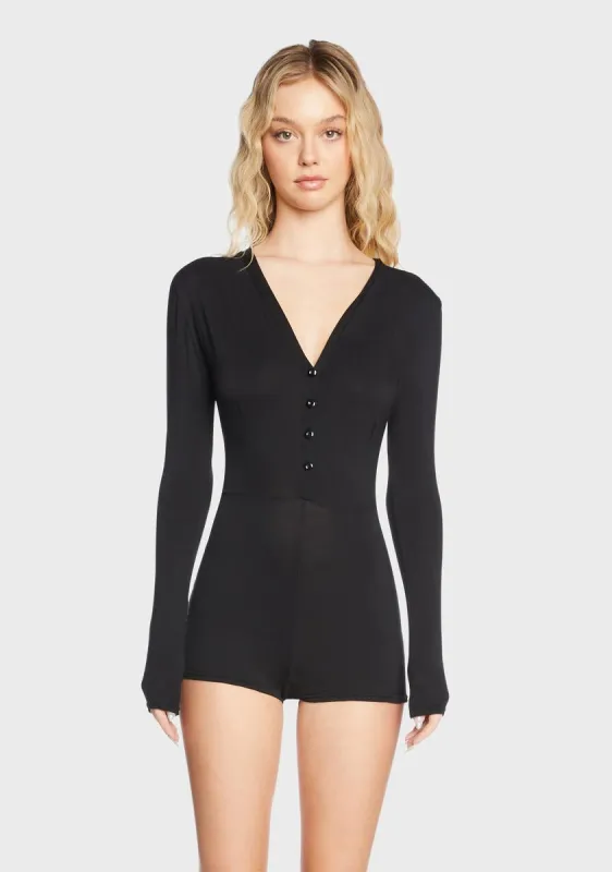 Wicked Wild Instincts Long Sleeve Romper sold by Dolls Kill