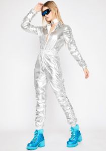 High Gravity Metallic Jumpsuit sold by Dolls Kill