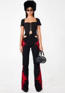 Lotta Cut-Out Pants sold by Dolls Kill