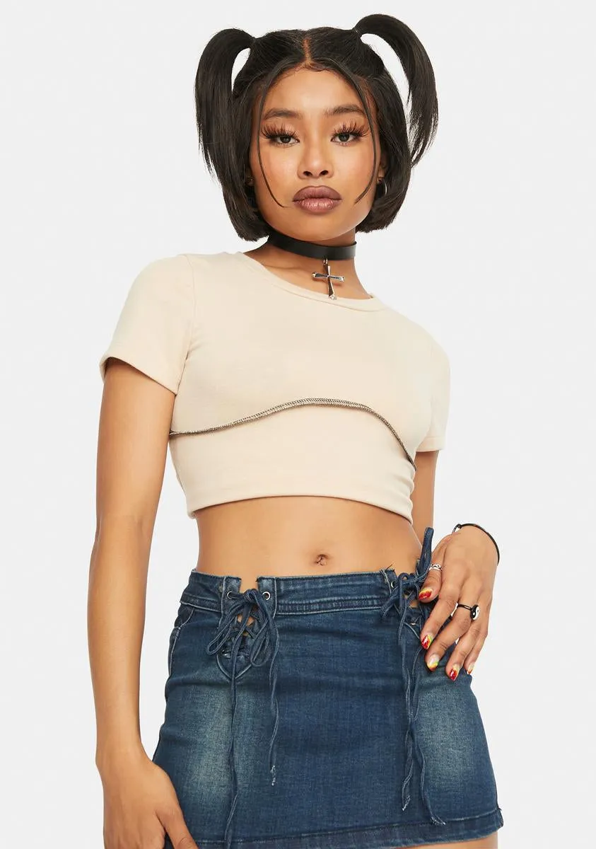 Sand Underboob Tee sold by Dolls Kill