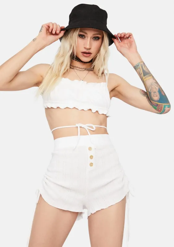 Bliss Have U Seen Her Ruffle Tie Shorts Set sold by Dolls Kill