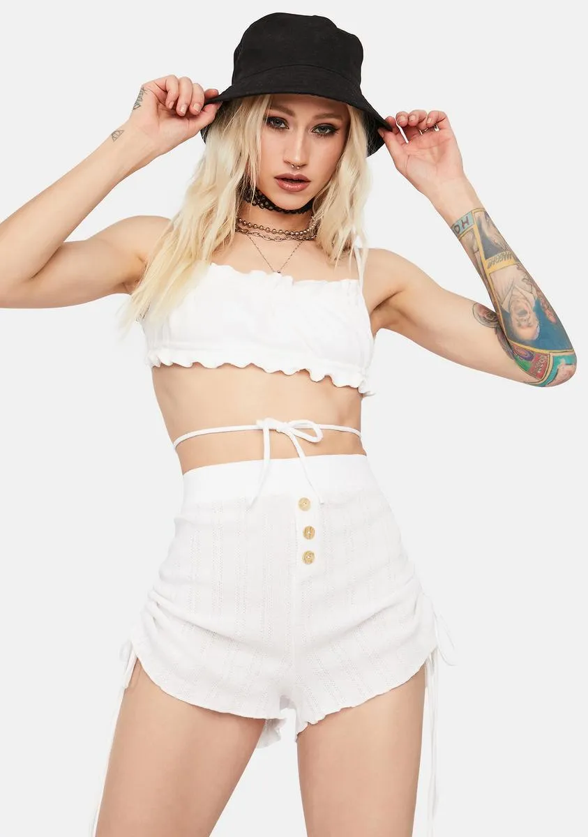 Bliss Have U Seen Her Ruffle Tie Shorts Set sold by Dolls Kill