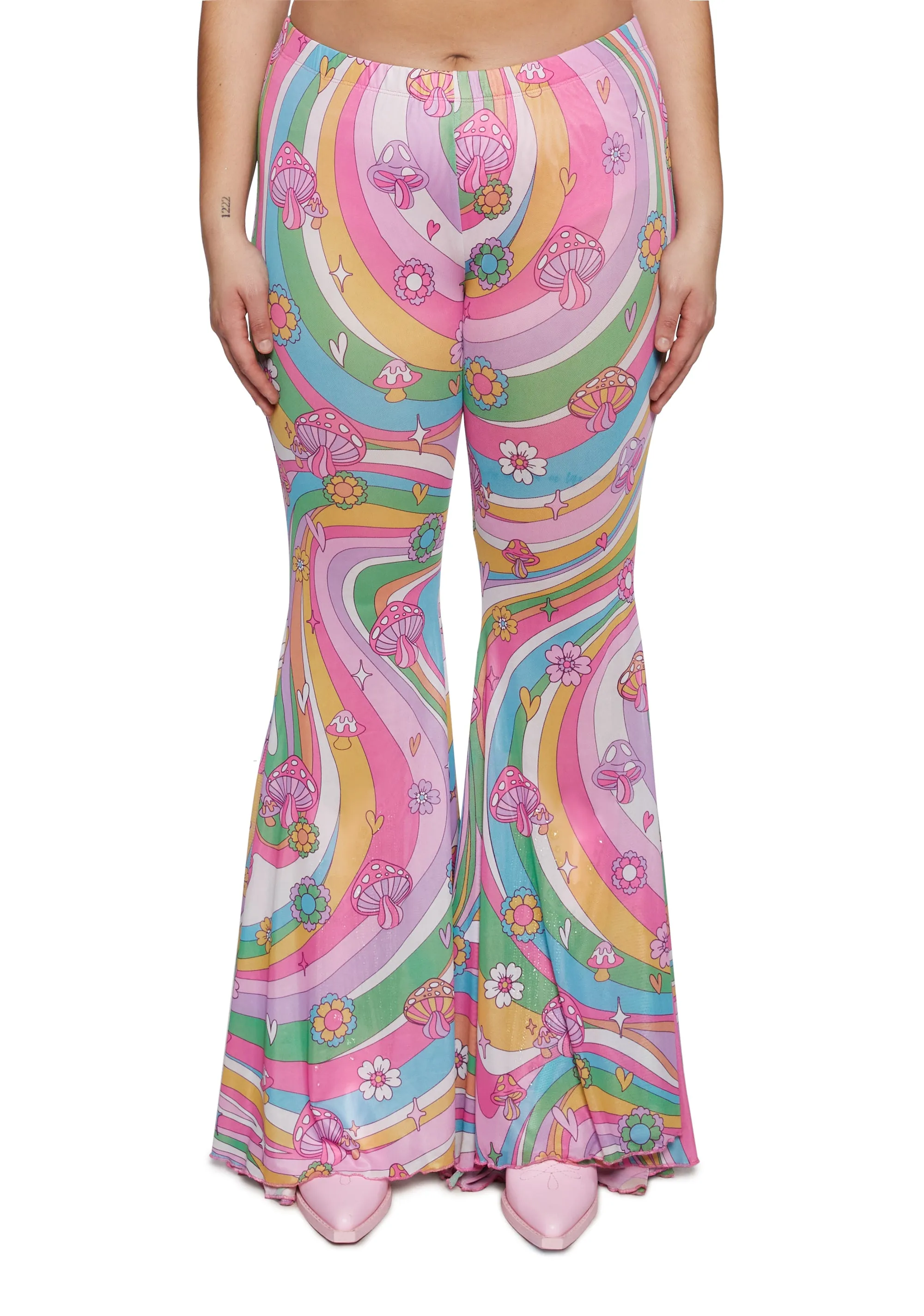 Plus Technicolor Dreams Flare Pants sold by Dolls Kill