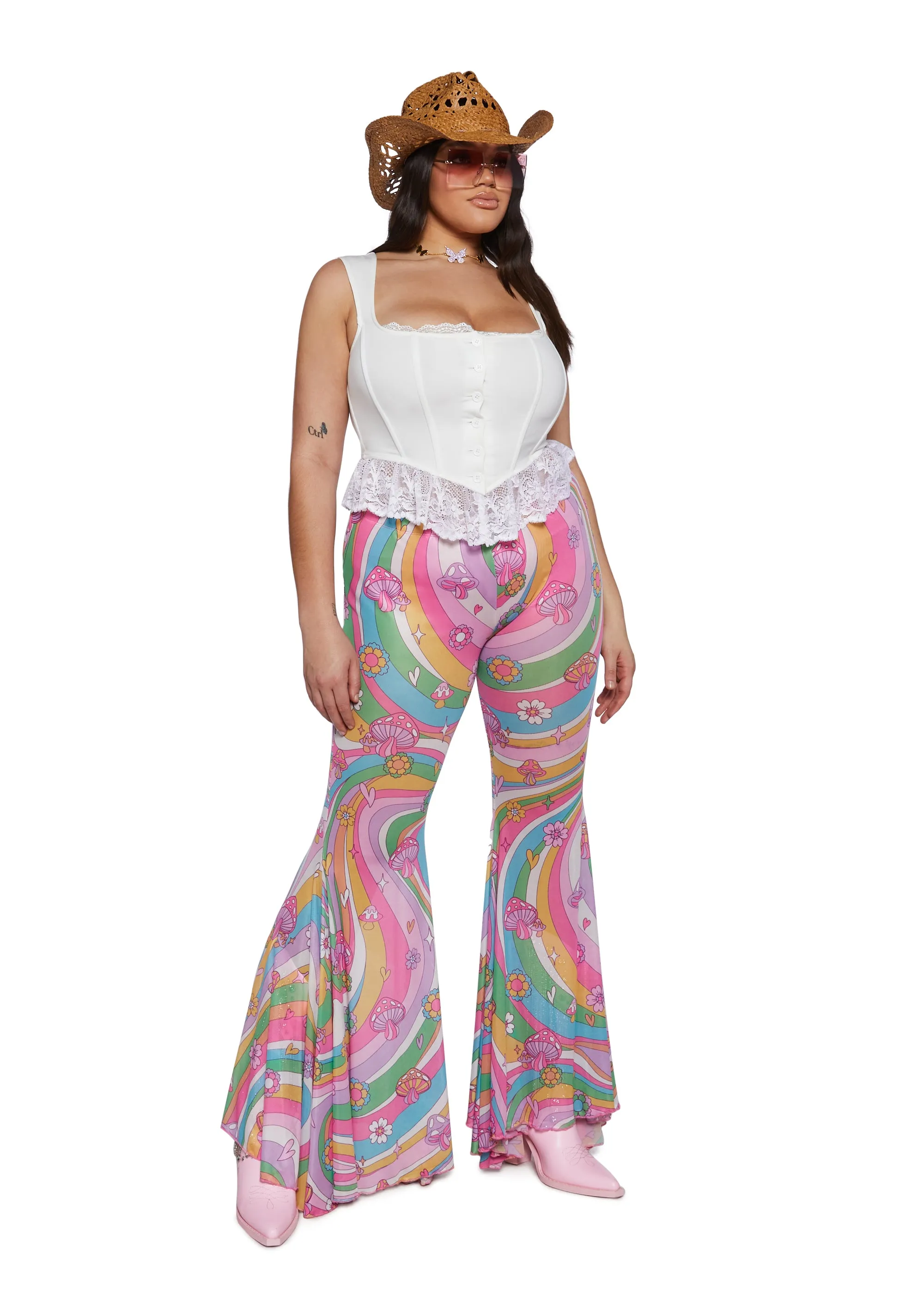 Plus Technicolor Dreams Flare Pants sold by Dolls Kill product image thumbnail 2