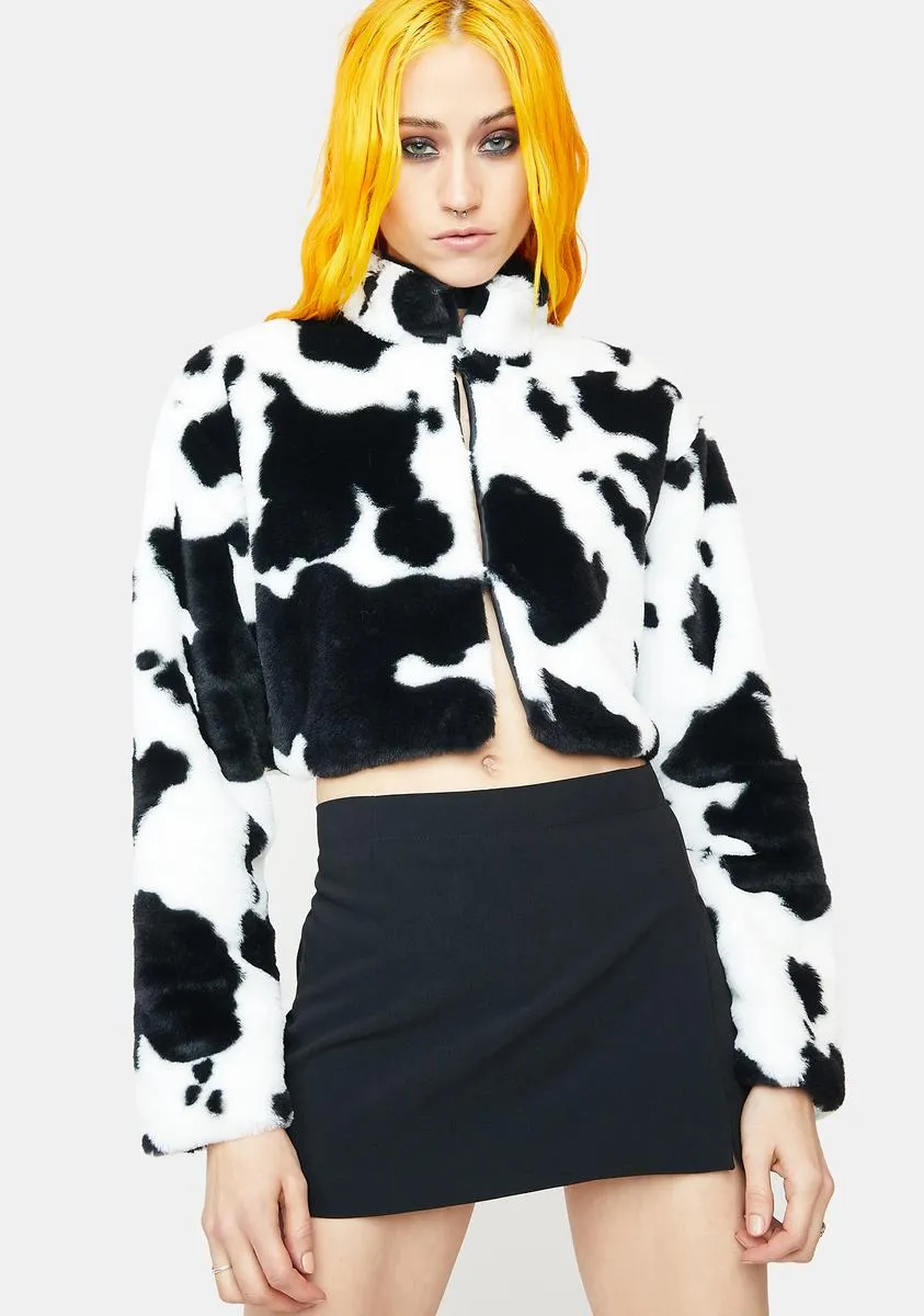 Calf Of Me Cow Print Jacket sold by Dolls Kill