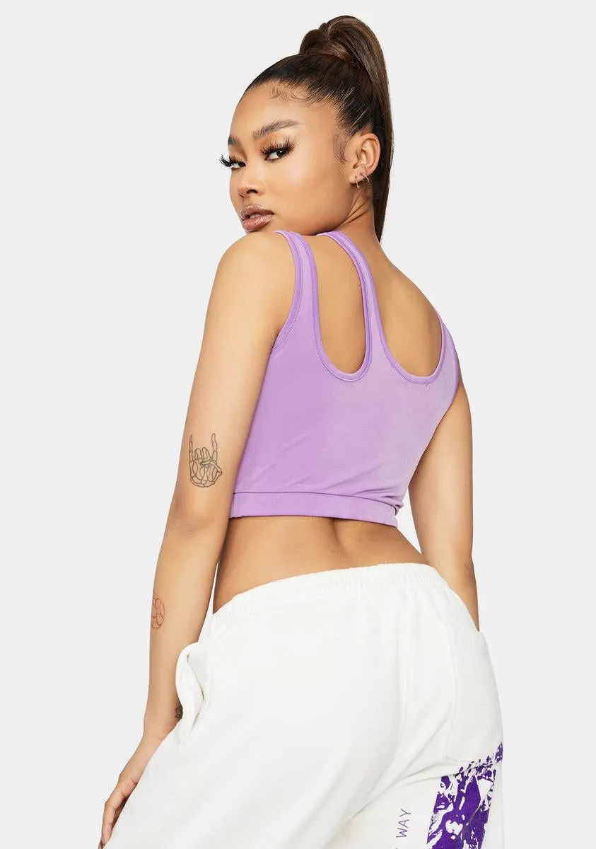 Lilac Born Ready Cutout Crop Tank sold by Dolls Kill product image thumbnail 4