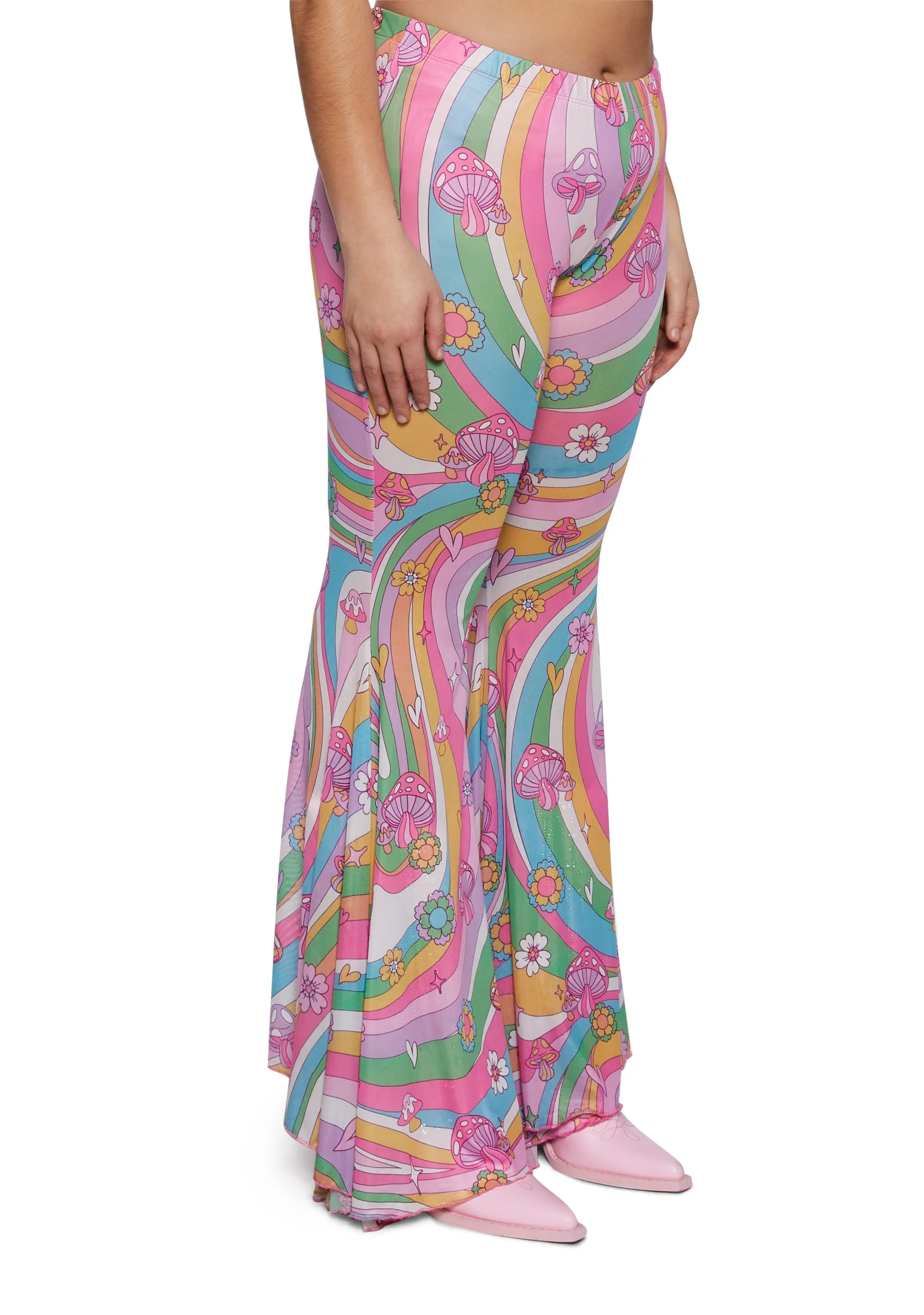 Plus Technicolor Dreams Flare Pants sold by Dolls Kill product image thumbnail 3