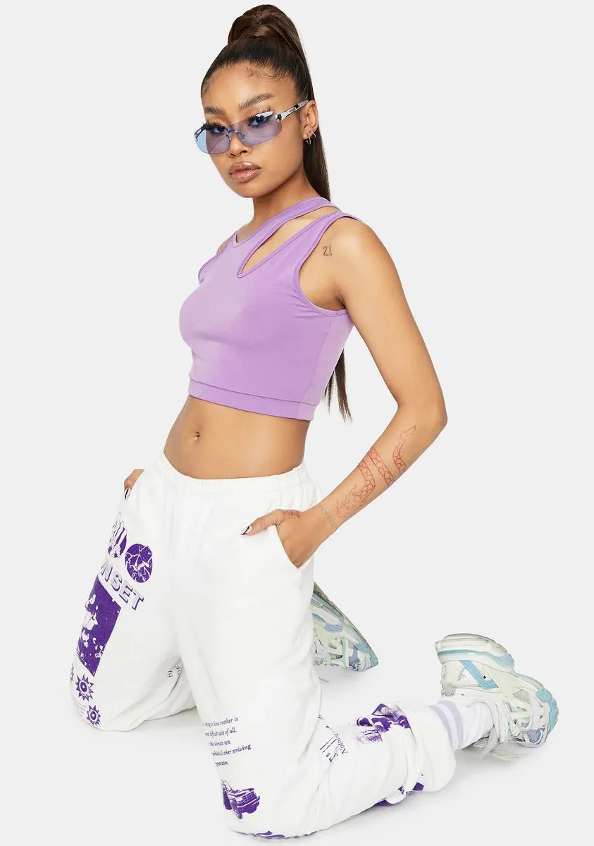 Lilac Born Ready Cutout Crop Tank sold by Dolls Kill product image thumbnail 2